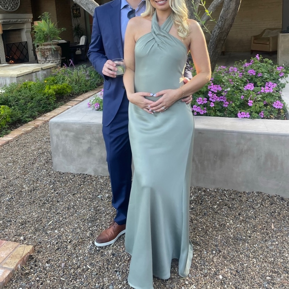 BHLDN Ruby Twist Halter Satin Gown